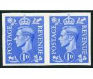 SG504b. 1951 1d pale ultramarine. 'Imperforate pair'. U/M mint..