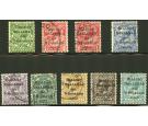 SG1-9 1922 Set of 9 (including SG3). Superb fine used...