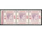 SG159. 1938 $5 Dull lilac and scarlet. Superb U/M mint strip of 