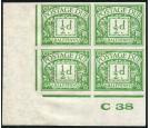 SG D27 Variety. 1938 1/2d Emerald. 'Imperforate Imprimatur'. U/M