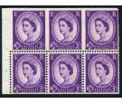 SG575lc. 1958 3d Deep lilac. Part Perforated Booklet Pane...