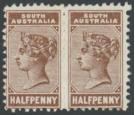 SG188c. 1893 1/2d Deep brown. 'Imperforate between and corrected