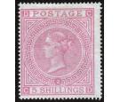 SG127, Pl.2.  1874. 5/- Pale rose. Exceptionally fresh mint with