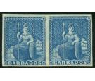 SG3. 1852 (1d.) Blue. Superb fresh mint pair...