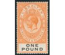 SG107. 1927 £1 Red-orange and black. Superb U/M mint...