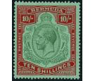 SG92g. 1930 10/- Green and red/deep emerald. Brilliant fresh min