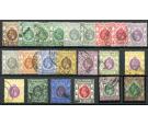 SG117-132. 1921 Set of 18 plus all shades. Superb fine used...