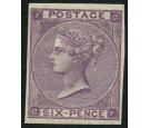 SG85Eb. 1864 6d Lilac. 'Imperforate (Watermark Upright)'. Choice