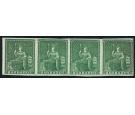 SG2. 1852 (1/2d) Deep green. Brilliant fresh mint strip of 4...