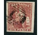 SG11. 1858 6d Pale rose-red. Very fine used...