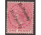 SG23a. 1885 1/2d on 1d Carmine-rose 'Unsevered Pair' Very fine..