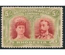 SG160. 1910 5/- Scarlet and pale yellow-green. Very fine...