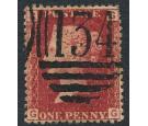 SG44. Plate 225. 1858 1d Lake-red. A scarce used copy...