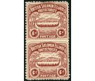SG6a. 1907 6d Chocolate. 'Imperforate Between, Vertical Pair'...
