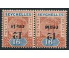 SG16a. 1893 12c on 16c 'Surcharge Inverted'. Superb mint pair...