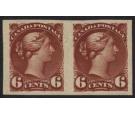 SG107b. 1891 6c Deep chestnut. 'Impeforate' Horizontal pair...