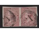 SG17. 1857 1/2d Deep rose. Superb horizontal pair...