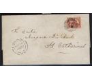 SG18. 1857 3d Red. Superb fine used on cover...