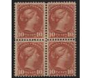 SG109. 1894 10c Salmon-pink. Superb mint block...