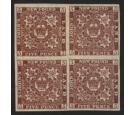 SG19a. 1861 5d Red-brown. A brilliant fresh mint block 4...