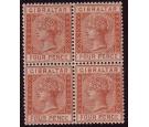 SG12. 1887 4d Orange-brown. Superb fresh mint block of four...