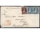 SG98+108. 1864 Immaculate envelope to Worksop, England JA 11 65