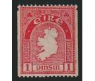 SG72b. 1933 1d Carmine 'Perf 15 x Imperf' (single perf). Post Of