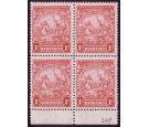 SG249. 1941 1d Scarlet. Post Office fresh U/M block...