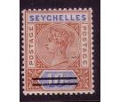 SG38c. 1901 3c on 16c Chestnut and ultramarine '3 Cents' omitted