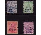 SG M33-M36. 1915 3p Slate-grey to 2a Mauve (four values)...