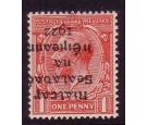 SG2a. 1922 1d Scarlet 'Overprint Inverted'. Brilliant fresh perf