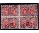 SG150. 1910 10d Carmine and deep purple. A beautiful used block