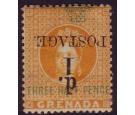 SG37a. 1886 1d on 1 1/2d Orange. 'Surcharge Inverted'...