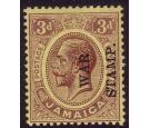 SG75d. 1917 3d Purple/yellow. 'Overprint sideways'. Superb mint.