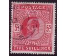 SG263. 1902 5/- Bright carmine. Superb used...