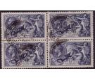 SG452. 1934 10/- Indigo. Very fine used block...