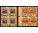 SG69-70. 1906 1/2d on 2/6 Purple & brown and 1d on 3s carmine &