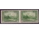 SG281var. 1928 10c Green. Horizontal pair 'Imperforate Verticall