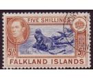 SG161b. 1938 5/- Indigo and pale yellow-brown. Superb fine used.