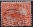 SG32a. 1859 5c Deep red. 'Major re-entry'. A wonderfully fresh a