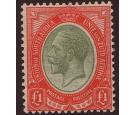 SG17a. 1924 £1 Pale olive-green and red. Superb fresh mint...