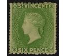 SG23. 1877 6d Pale green. Superb fresh mint, well centered...