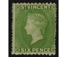 SG23. 1877 6d Pale green. Superb fresh mint...