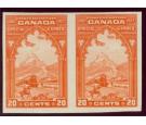 SG S5. 1927 20c Orange. Horizontal pair 'Imperforate'. U/M...