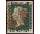 1840. 1d Black. Plate 6. Lettered D-G. Superb ORANGE Maltese Cro