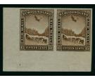 SG195d. 1931 15c Chocolate. 'Imperforate Pair'. Brilliant fresh