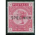 SG180s. 1883 5/- Rose. 'SPECIMEN'. An exceptional well centred..