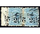 SG168a. 1891 2 1/2d on 9d Pale blue 'Surcharge Double, One Inver