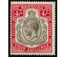 SG52bb. 1920 4/- Black and carmine 'Broken crown and scroll' Ver