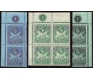SG178-180. 1912 1/- - 3/-. Brilliant fresh mint blocks of 4...
